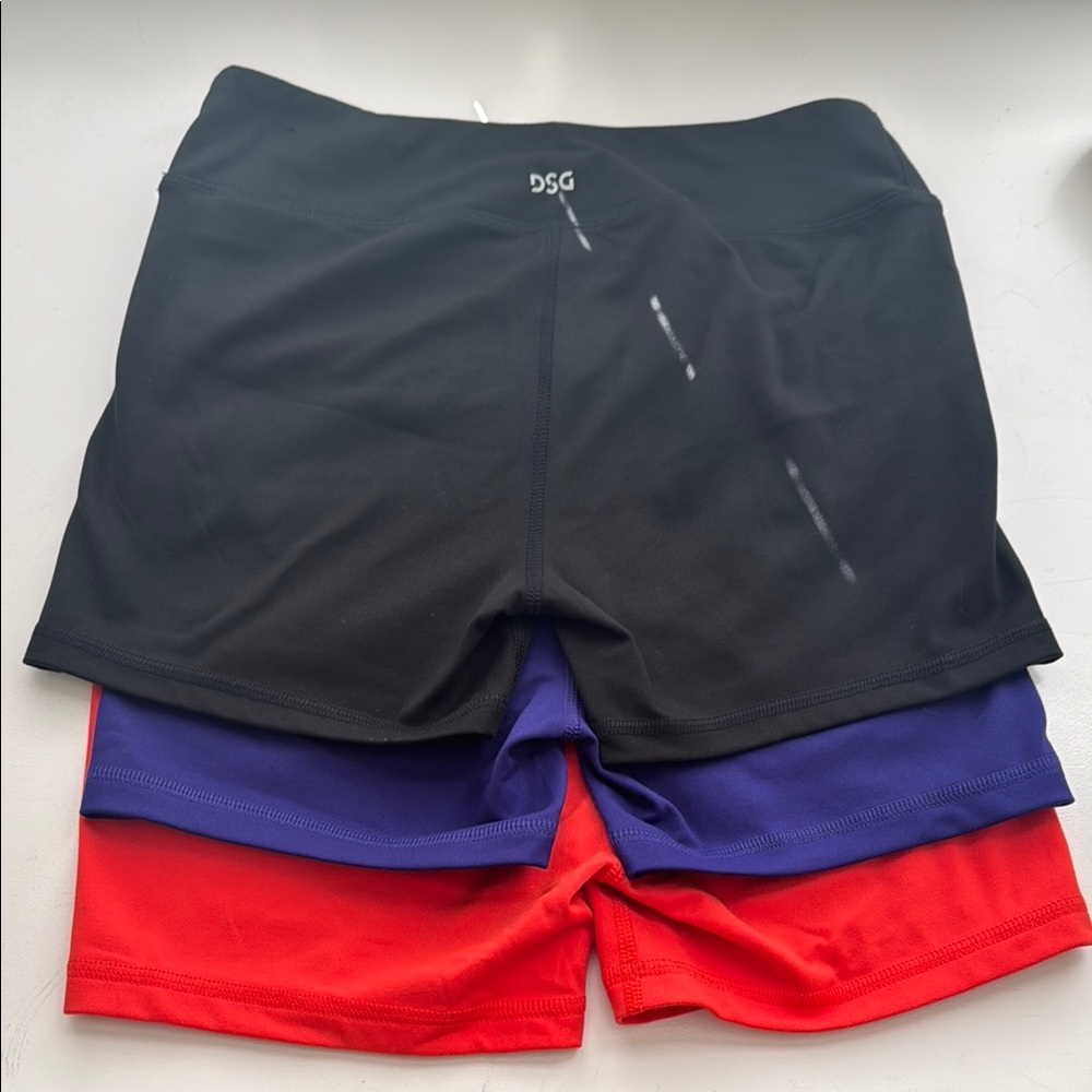 DSG girls Black, Purple, and Red Shorts